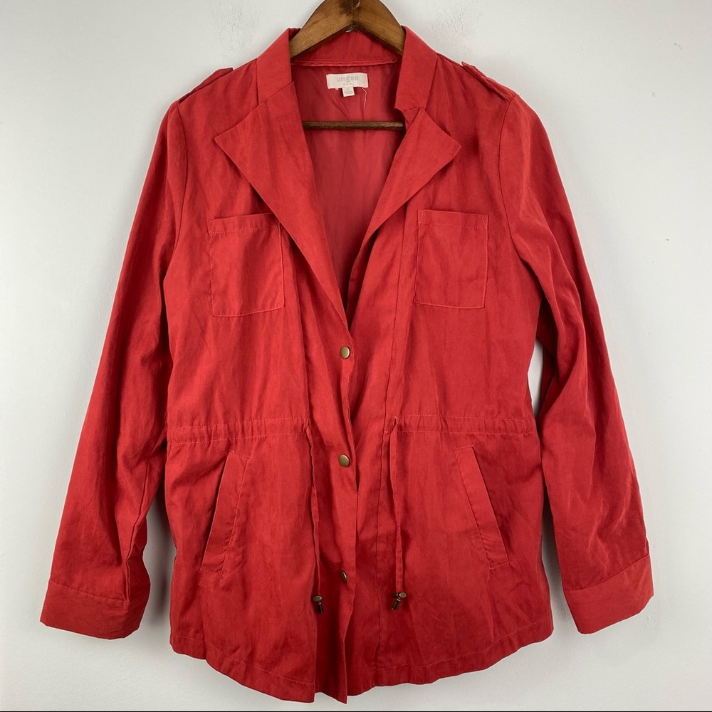 Umgee size Small Women’s Red Drawstring Waist Lightweight Utility Jacket